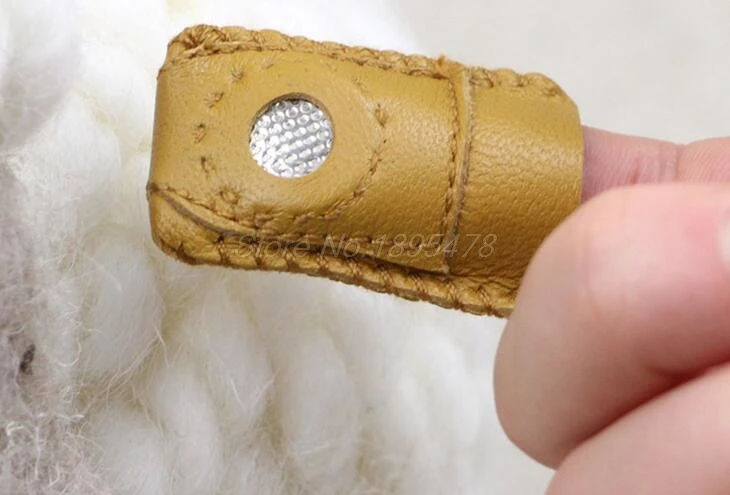 500PCS Synthetic Leather Coin Thimble With Metal Tip DIY Sewing Tool Handmade Needlework | Дом и сад