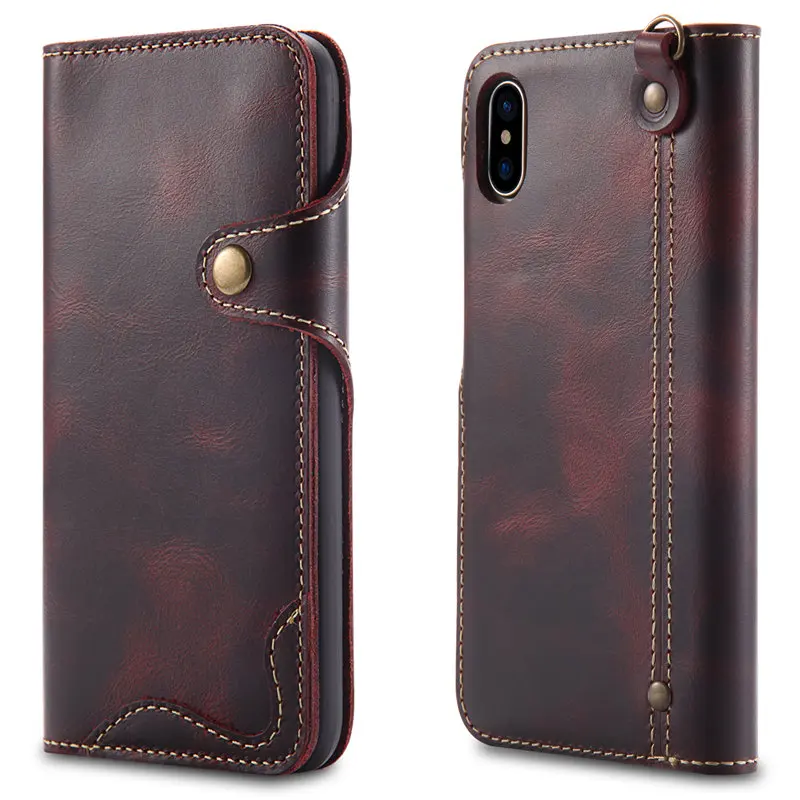 Роскошный чехол из натуральной кожи для iPhone 12 XS MAX X XR 7 Plus 8 6 6S Сумки в стиле ретро