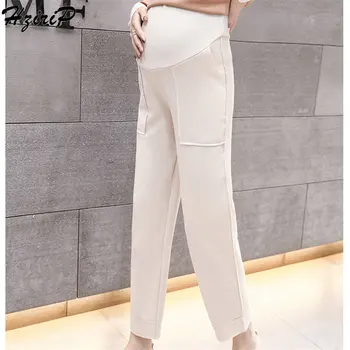

Hzirip Loose Stylish Fresh Casual Simple New Style Maternity Female Care Belly Warm Slim Ankle Length Pregnant Elastic Trousers