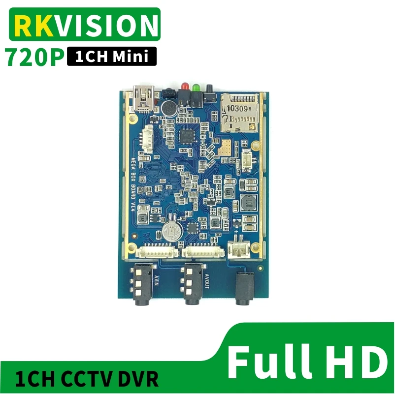 

HD 1CH DVR Mini TF card recording board CCTV video module Support U disk Hard disk storage AHD720P/CVBS signal