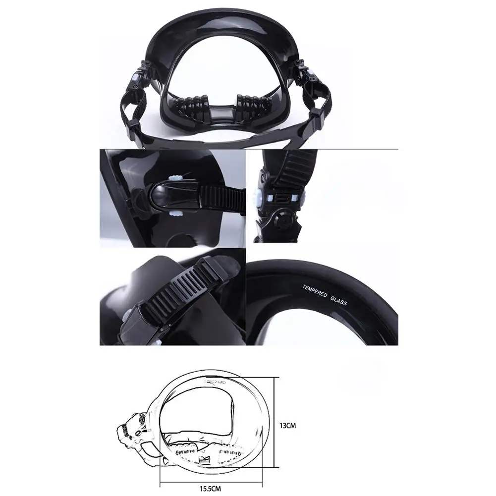 Маскарадная маска для дайвинга с широким обзором, водонепроницаемая, противотуманная, для подводной охоты, подводного плавания, подводной охоты, рыбалки, полная маска для дайвинга