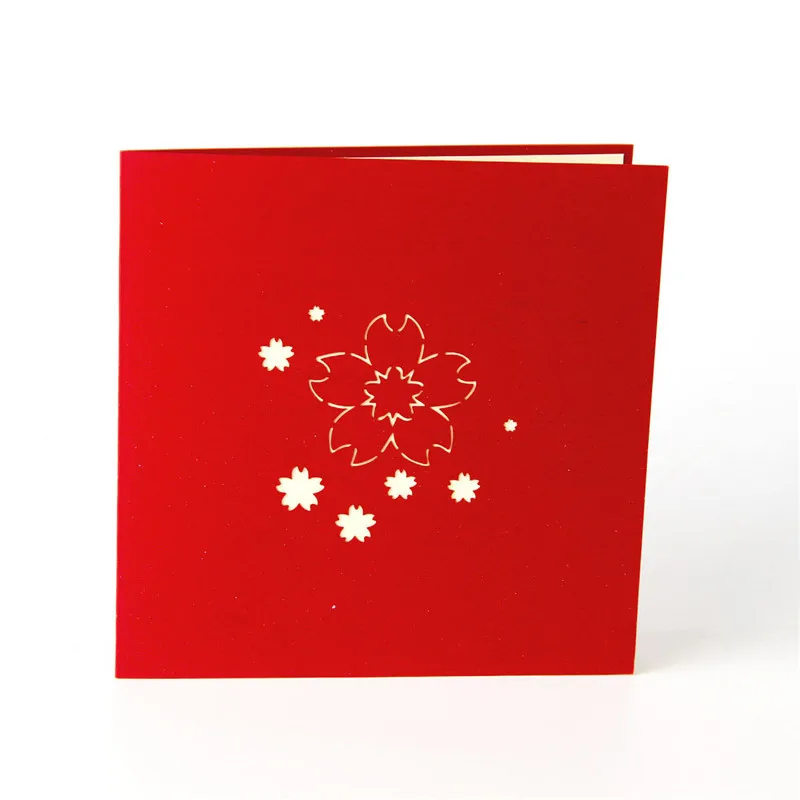  3d Pop Up Lovers Cherry Blossoms Greeting Card With Envelope Christmas Birthday New Year Invitation - 32959298718