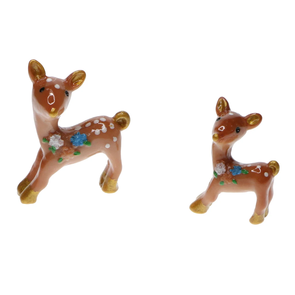 10pcs Miniature Garden Ornaments Miniature Ornaments Decor Cute Deer Landscaping Garden Statues for DIY Decoration