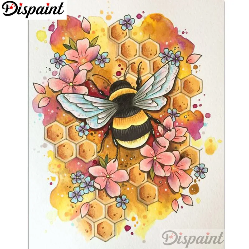

Dispaint Full Square/Round Drill 5D DIY Diamond Painting "Flower bee" Embroidery Cross Stitch 3D Home Decor A12961