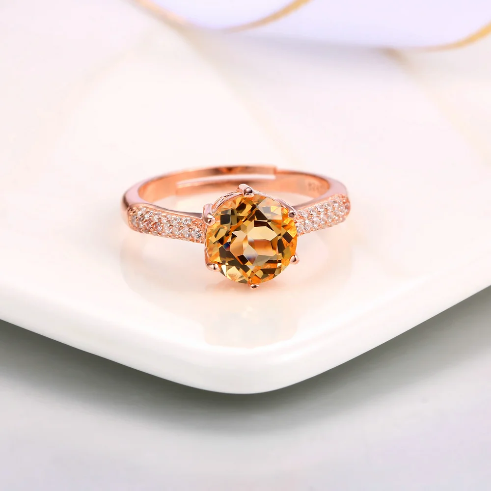 SHDEDE S925 Серебряные легкие Роскошные ювелирные изделия 2 карата натуральный желтый