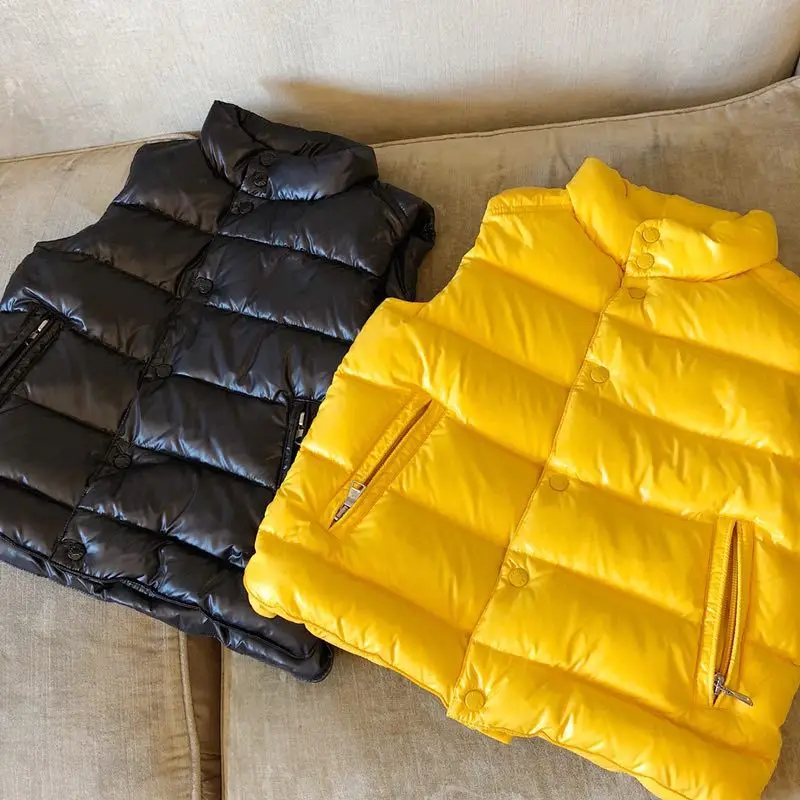 

Autumn Winter 2018 Boys Girls Vest Jacket light white duck down vest Kid Waistcoat baby Vest Solid Single Breasted Liner