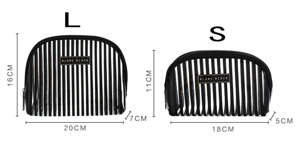 Lanzon 1 шт. прозрачный полосатая Косметичка Прозрачный Для женщин Макияж сумка-Органайзер для путешествий, косметический набор, набор kosmetyczka дропшиппинг