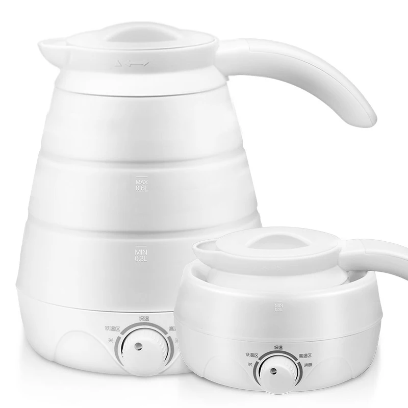 Baratos 0.75L Hervidor eléctrico de silicona plegable portátil de viaje Camping caldera de agua voltaje ajustable electrodomésticos