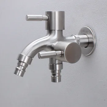

Stainless Steel Washing Machine Faucet Quickly Open One Into Two Out of The Washing Machine Mop Pool Tip Multi-function Faucet