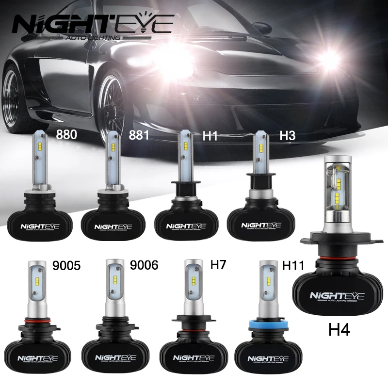 NIGHTEYE H4 H8 H7 H11 9005 9006 светодиодный автомобильный головной светильник 8000лм сеульские чипы CSP светодиодный головной светильник s все в одном головной светильник передний светильник