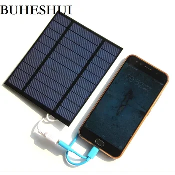 

BUHESHUI 2.5W 5V Solar Charger Polycrystalline Solar Panel Charger For 3.7V Battery Systme Light 130*150MM Free Shipping