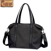 Pabojoe American Luxury Style Italian 100% Genuine Leather Mens Casual Bags Women Fashion Top-Handle Bags Handbags Shoulder Bags
