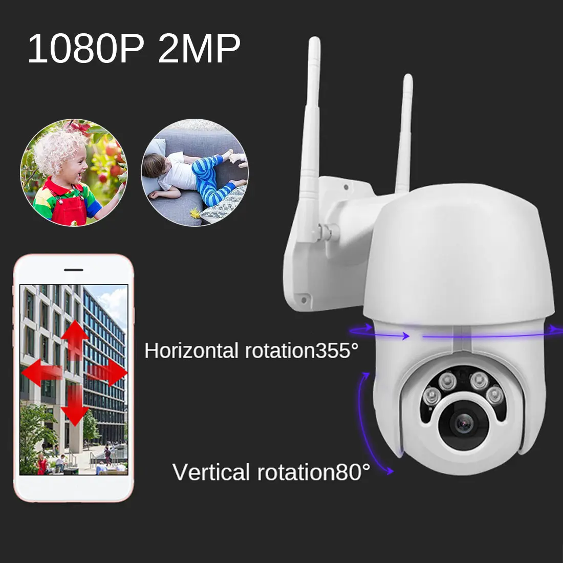 

WIFI Camera Outdoor PTZ IP Camera H.265X 1080p Speed Dome Security Cameras IP Camera WIFI Exterior 2MP IR Home Surveilance