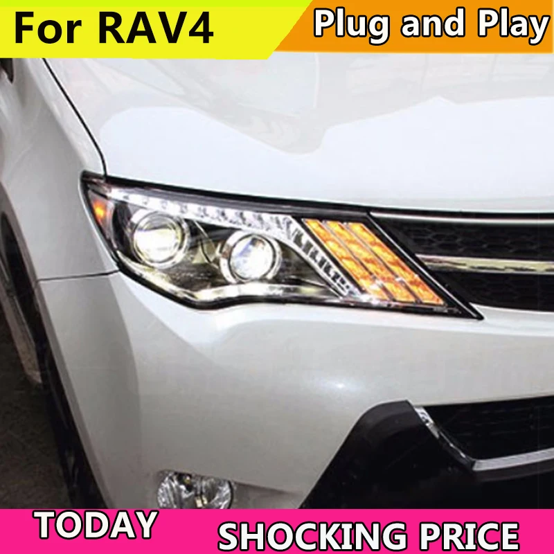 

Car Styling LED Head Lamp for Toyota rav4 headlights 2013-2015 RAV4 led headlight led drl H7 hid Q5 Bi-Xenon Lens low beam