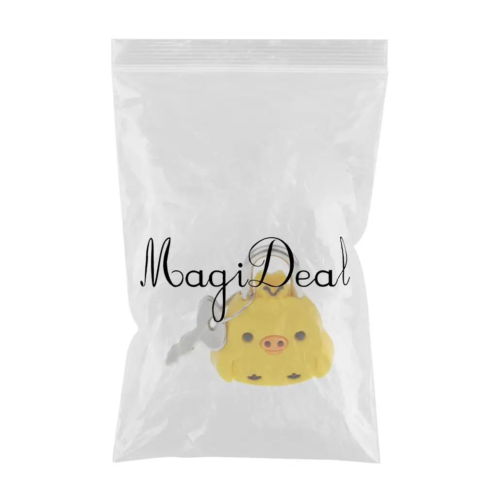 1 Set Silicone Metal Cute Animal Mini Cartoon Lock Novelty Padlock for Suitcase Luggage Safety for Drawers Closets DIY Craft 
