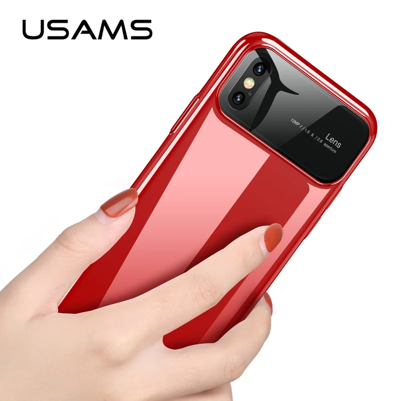 

Case for iPhone X case, USAMS Mirror Glass case for iPhoneX 10 Case Phone Cover Glass & PC back Cover Protector