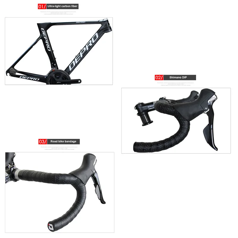 Perfect 2017 DEPRO R1-500-EB-22SM Complete Bicycle Presented Pedal 700C Carbon Fiber Frame 22 Speed Bicycle 8KG Road Bike 1 Perfect 2017 DEPRO R1-500-EB-22SM Complete Bicycle Presented Pedal 700C Carbon Fiber Frame 22 Speed Bicycle 8KG Road Bike 1