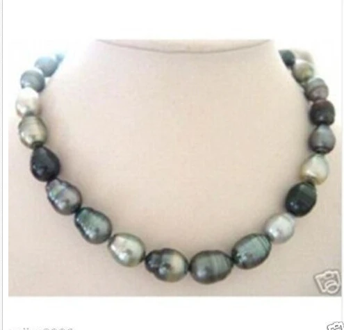 

FREE SHIPPING *******Beautiful Baroque black grey pearl necklace 18''