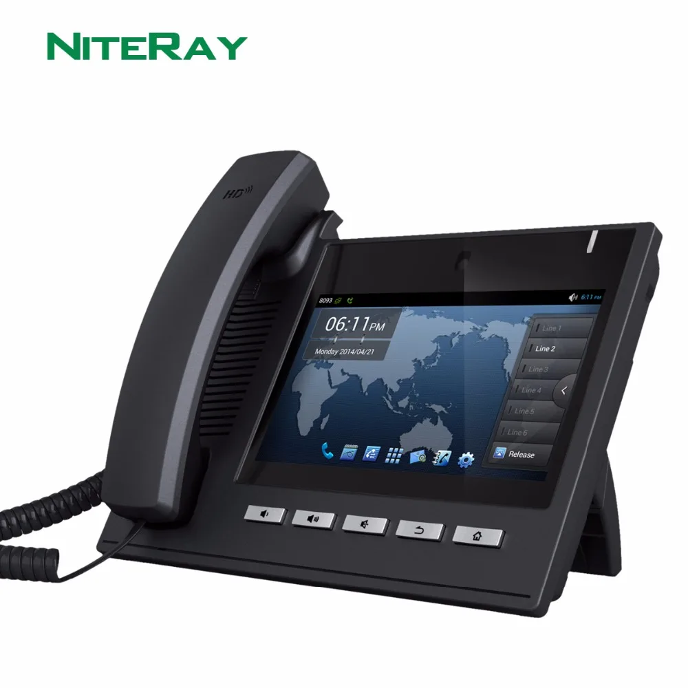 6 SIP lines,Android 4.2,VoIP Video Telephone System with 7"TFT