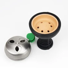 Керамическая чаша для кальяна с ручкой в форме листа, держатель для угля, силиконовый табак и металлический кальян, наргилии, аксессуары для кальяна