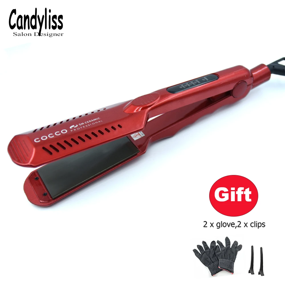 

LED Display Titanium plates Flat Iron Straightening Irons Styling Tools Professional Hair Straightener Free Shipping