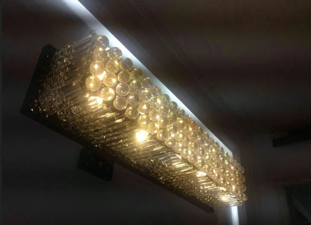 Современный Роскошный K9 хрустальные прямоугольник подвесной светильник Салон лампа холле отеля Освещение ужин огни