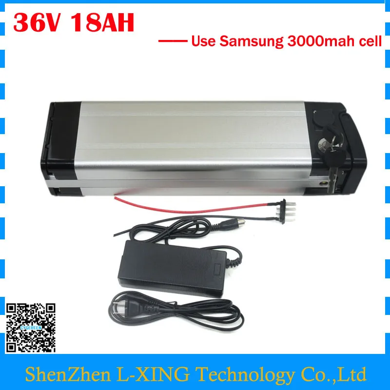 Free customs Fee e bike battery 36V 18AH 36V lithium battery 18ah bicycle battery 36V use Samsung 3000mah cell with 2A Charger