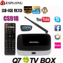 Q7 Android 4.4 TV Box CS918 Full HD 1080 P RK3128 Quad Core Media Player 2 ГБ/8 ГБ КОДИ XBMC Wifi Bluetooth Smart TV Box
