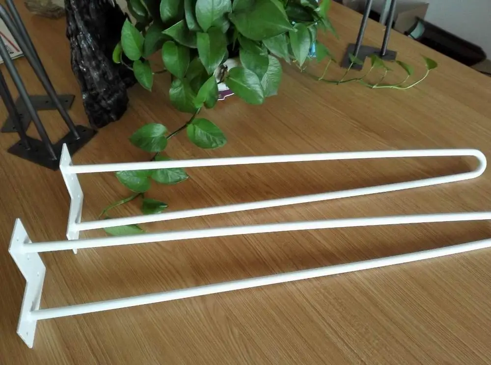 Hairpin Legs white color, 16" matt white table legs, bench leg table