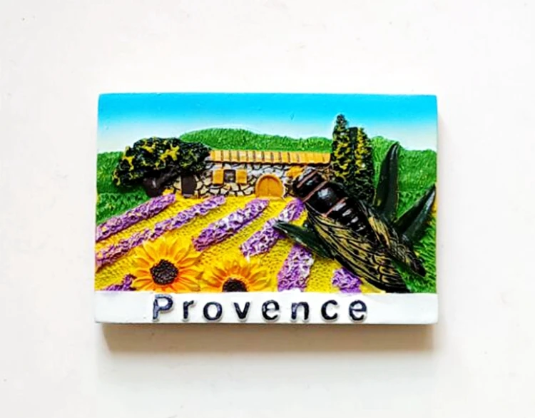 Ручная роспись Франция Прованс лаванда 3D магниты на холодильник туристические сувениры холодильник магнитные наклейки домашний декор