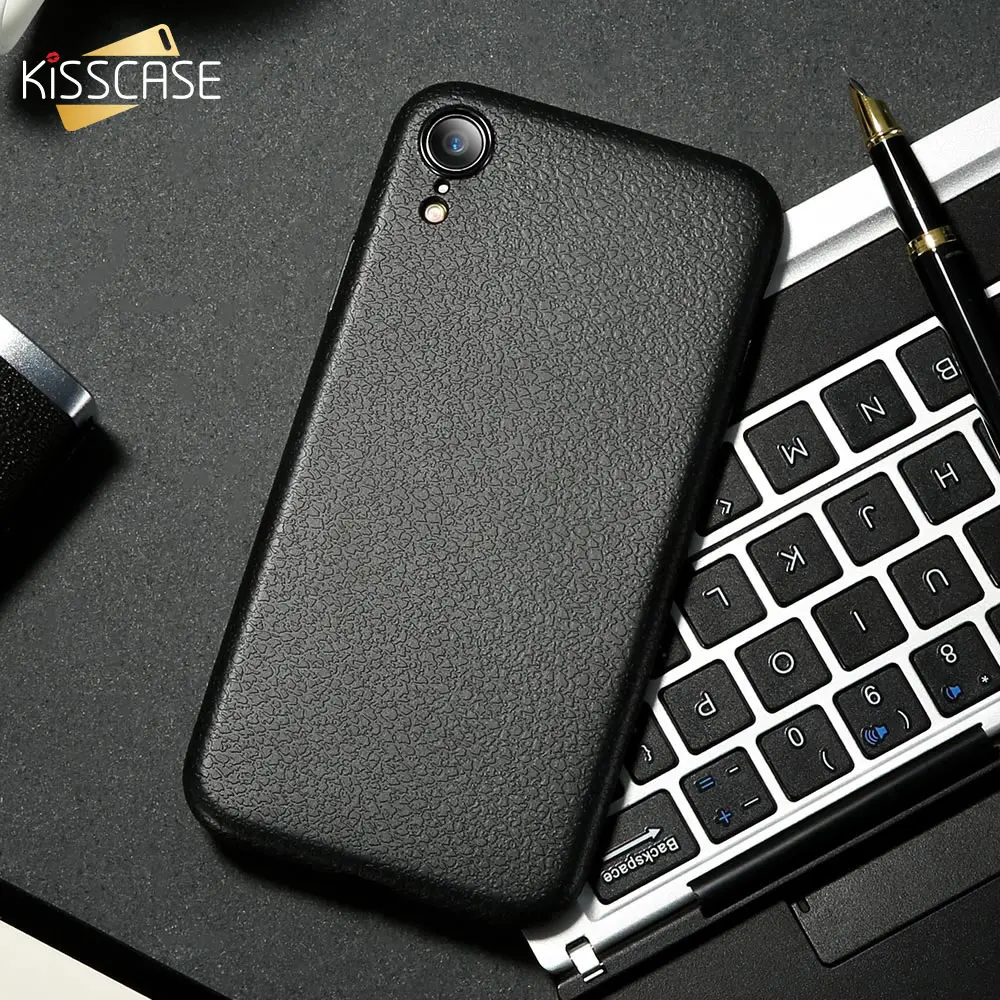 KISSCASE-Ultra-Slim-Soft-TPU-Case-For-iPhone-XR-XS-Max-XS-X-Leather-Pattern-Case