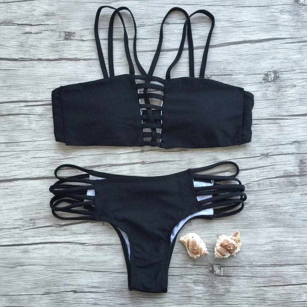 

Women 2017 Beach Bandage Swimwear Sexi Beachwear Bikinis Set Monokini Bikini Brazilian Push Up Swimsuit Biquini Maillot De Bain