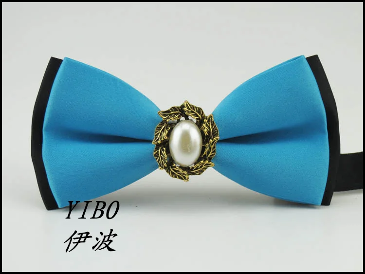 Волнистый мужской Высококачественный галстук/ популярный новейший белый на черном галстуке галстук-бабочка Набор шнек галстук-бабочка с жемчужиной в середине красивый бант