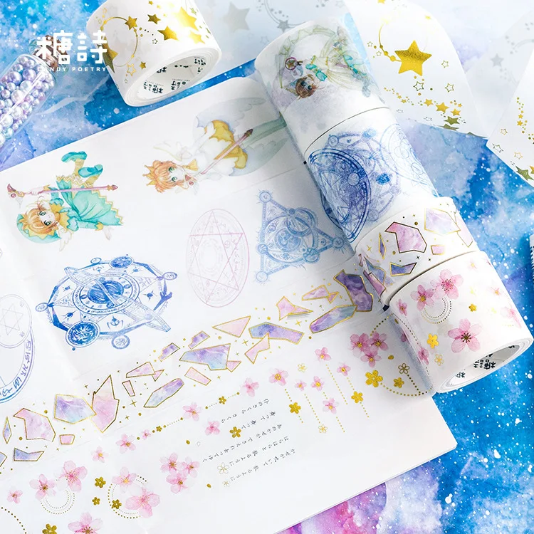 Card Captor Sakura Fragment Gilding Washi Tape Adhesive Tape DIY Scrapbooking Sticker Label Craft Masking Tape Card Captor Sakura Fragment Gilding Washi Tape Adhesive Tape DIY Scrapbooking Sticker Label Craft Masking Tape