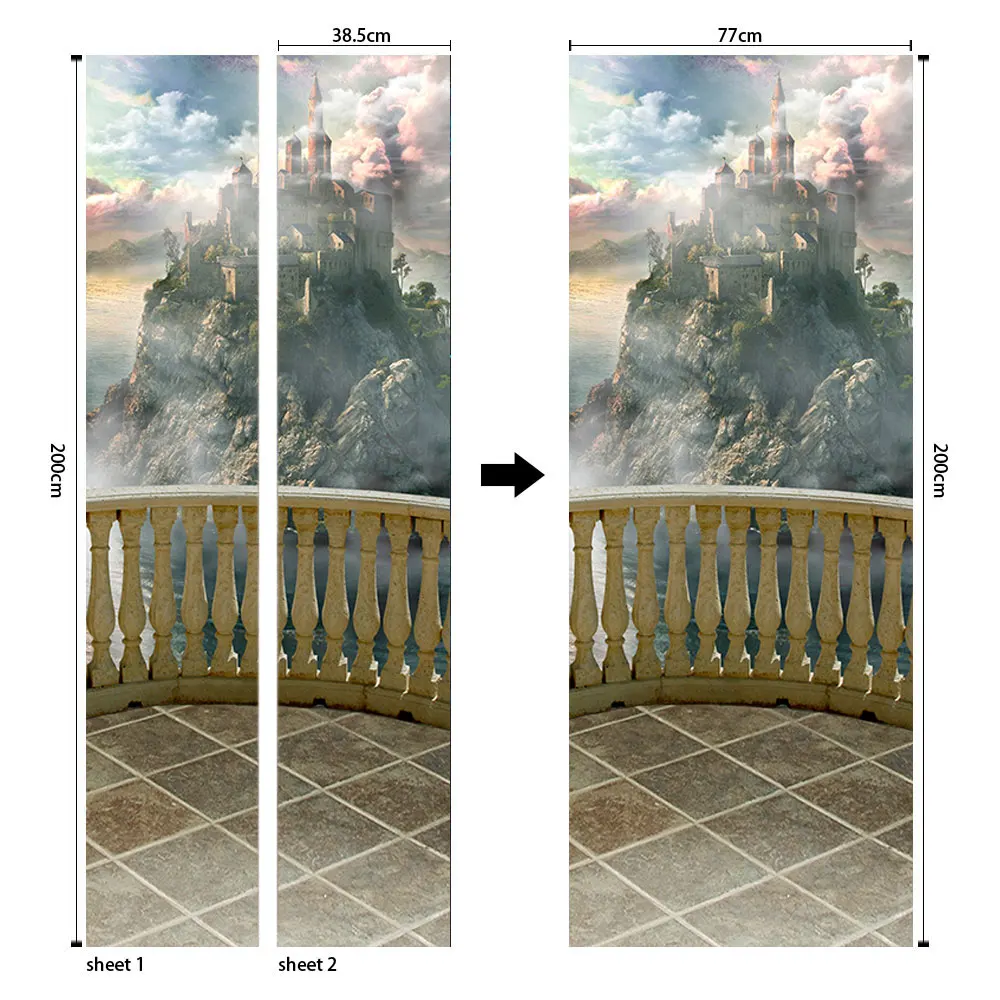 10 стилей DIY 3D наклейка на дверь креативная Гостиная Спальня украшение дома ремонт двери самоклеющиеся художественные фрески плакат наклейки