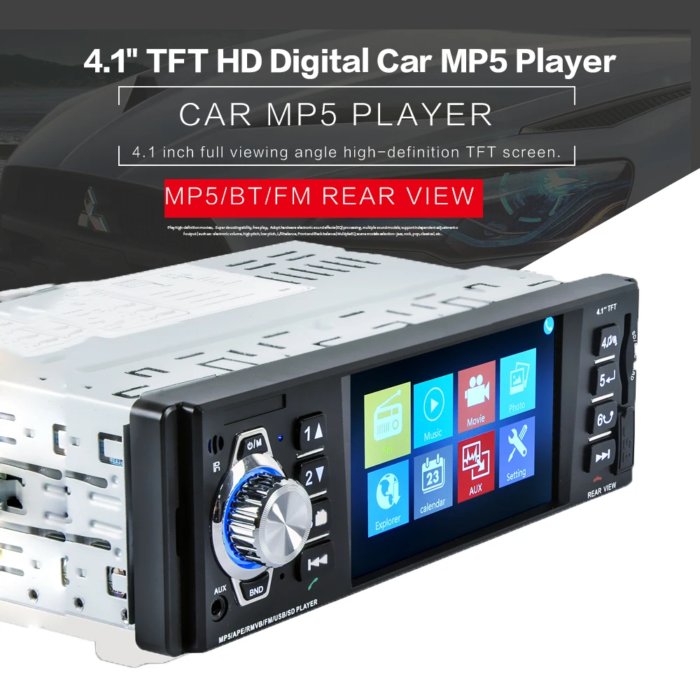 

HEVXM 4016 Autoradio 1Din 12V 4.1'' Bluetooth Car Radio Audio Stereo Remote Control Radio AUX FM Audio Car Bluetooth player