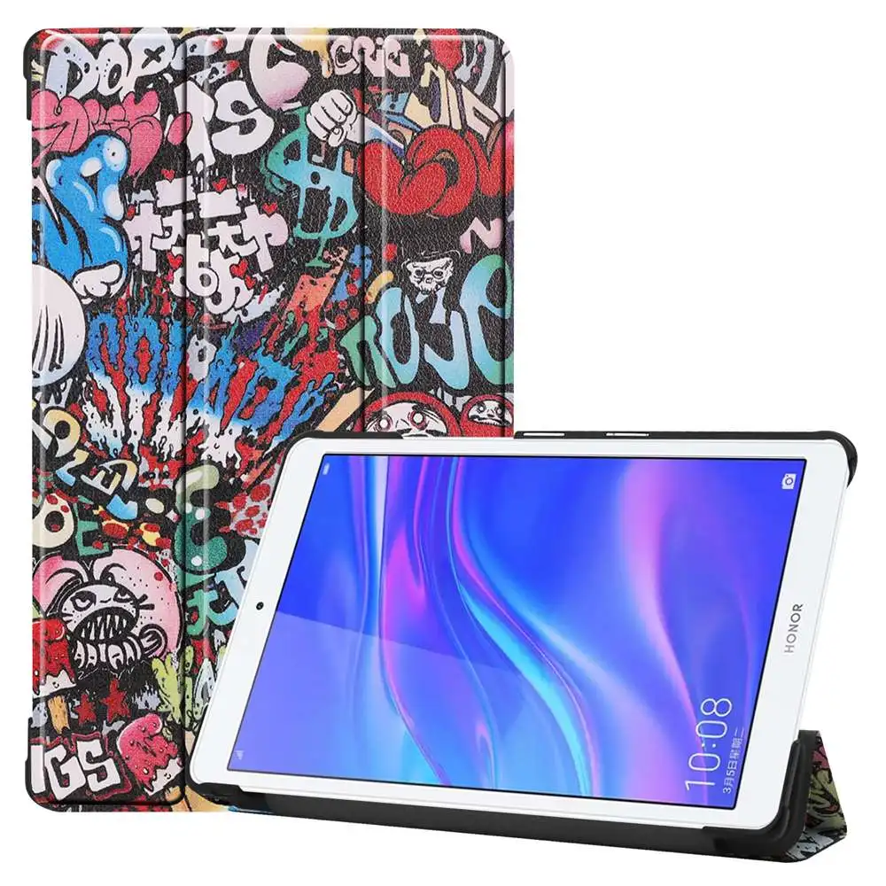 Кожаный чехол для huawei MediaPad T5 8,0 JDN2-W09/AL00 Fundas M5 Lite 8,0 чехол для планшета с откидной подставкой для huawei Honor Pad 5 8,0 чехол - Цвет: Красный