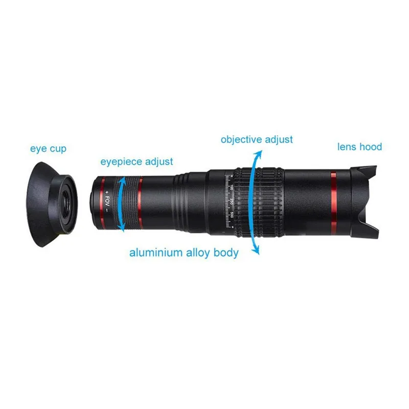 بلوتوث التكبير تلسكوب العدسات الهاتف المحمول العالمي 4 K Hd 36X واحدة التركيز البصرية عدسة ل فون هواوي كاميرا عدسة