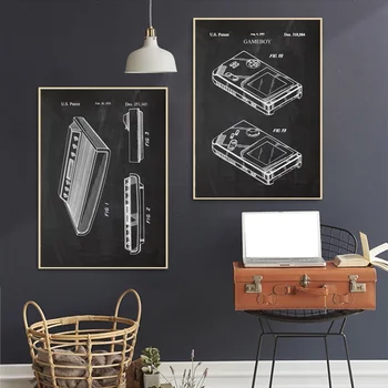 

Video Game Controller Abstract Poster Canvas Poster Wall Pictures for Living Room No Frame
