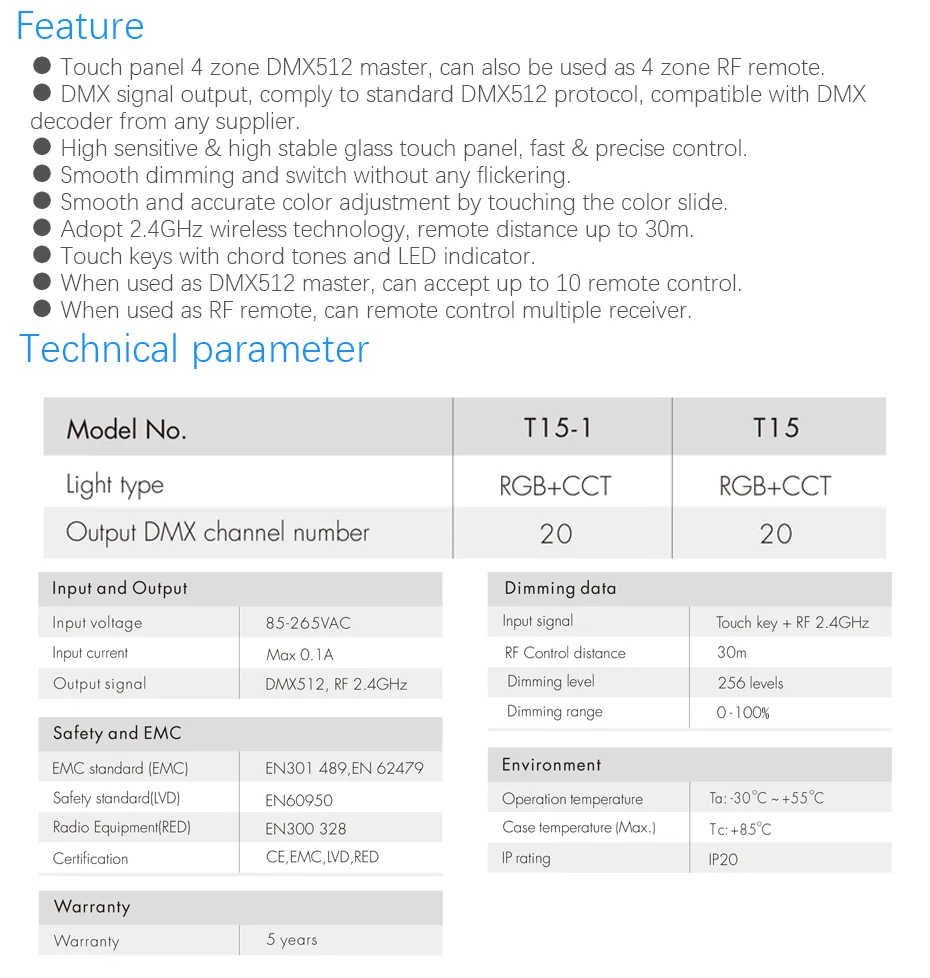 Светодиодный RGB CCT контроллер для монтажа на стену сенсорная панель DMX master& 2,4 GHz RF беспроводной 100 V-240 V 4 Zone RGBCCT светодиодный контроллер