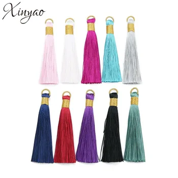 

XINYAO 10pcs/lot 12*83mm Multi Colors Rayon Silk Tassel Earring Necklace Jewelry Decoration DIY Jewelry Making Accessories
