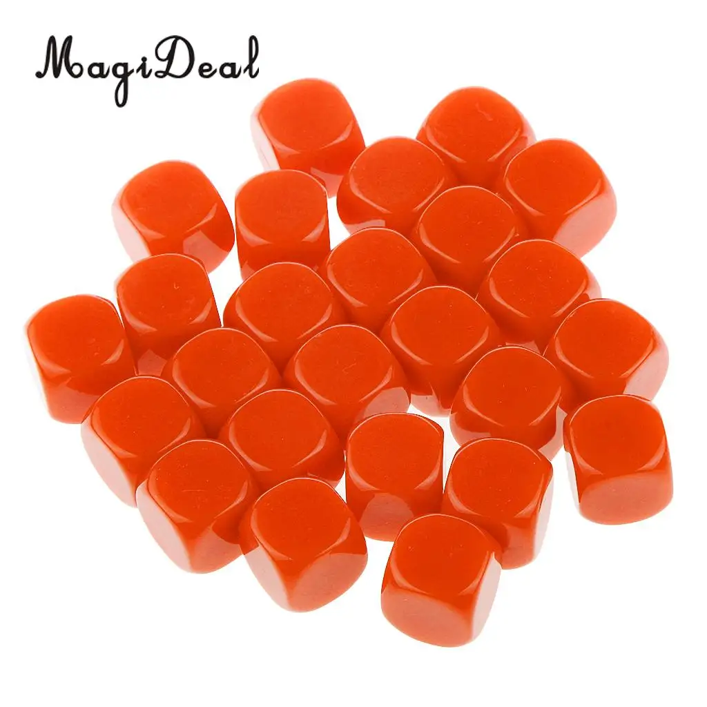 MagiDeal 25pcs Opaque Blank Six Sided Dice D6 D&D RPG Party Game Dices for Classroom Teaching Aids DICE RPG Game Dice