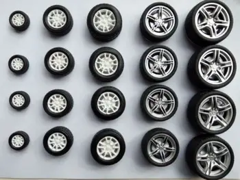 

20pcs 20-48mm DIY Simulation Wheels Tyre Wheel Hub Rubber Toy Model Accessory High Quality