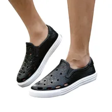 CHAMSGEND Летняя обувь с отверстиями для пары; уличная Нескользящая пляжная обувь; повседневная обувь с круглым носком; модная прогулочная обувь