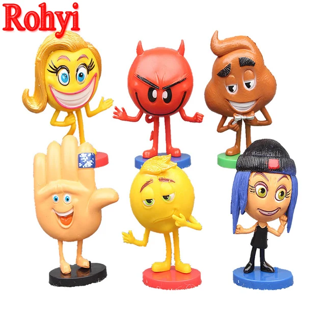Rohyi 6pcs Lot Hot Emoji Movie Cartoon Anime Action Figures Hi 5