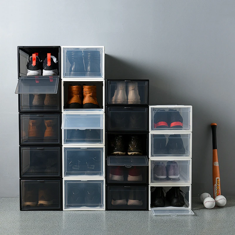 

Cool Sneakers Men Box Dust Proof Sports Shoe Storage Organizer Booties Store Thicken Plastic Container Boyfriend Gift Hot Sale