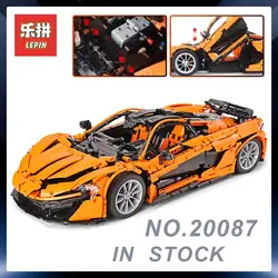 DHL LePin 20087 McLaren P1 Hypercar 1:8 техника в MOC-16915 оранжевый Супер гоночный автомобиль строительные блоки кирпичи развивающие игрушки