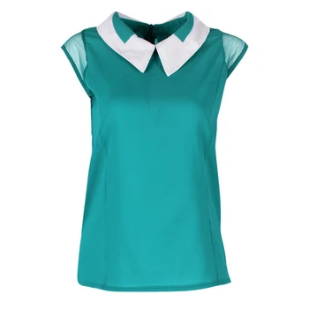 Women Summer Loose Chiffon OL blouses Sleeveless Vest Tops Blouse camisa feminina Plus Size