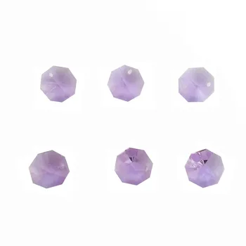 

Lilac Crystal Glass Octagon Beads With One Hole 100pcs 14mm For Chandelier Parts Selling