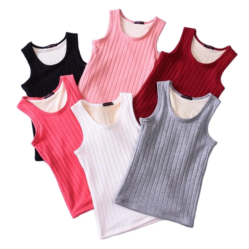 

Women Velvet Vest Winter Warm Thick Underwear Plus Cashmere Bottoming Shirt Tight Tank Tops Body Shape Thermal Stretch Tops